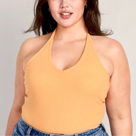 Cropped Halter tank top, Rib-Knit, V-Neck Top for Women, NWT OLD NAVY - Picture 4 of 7